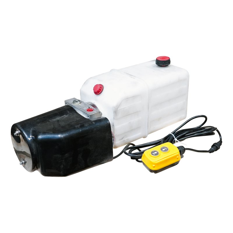 set hefcilinder 3 traps slag 686mm 4,1ton + electrische pomp 6L + slang 2000mm + slangbreukbeveiliging