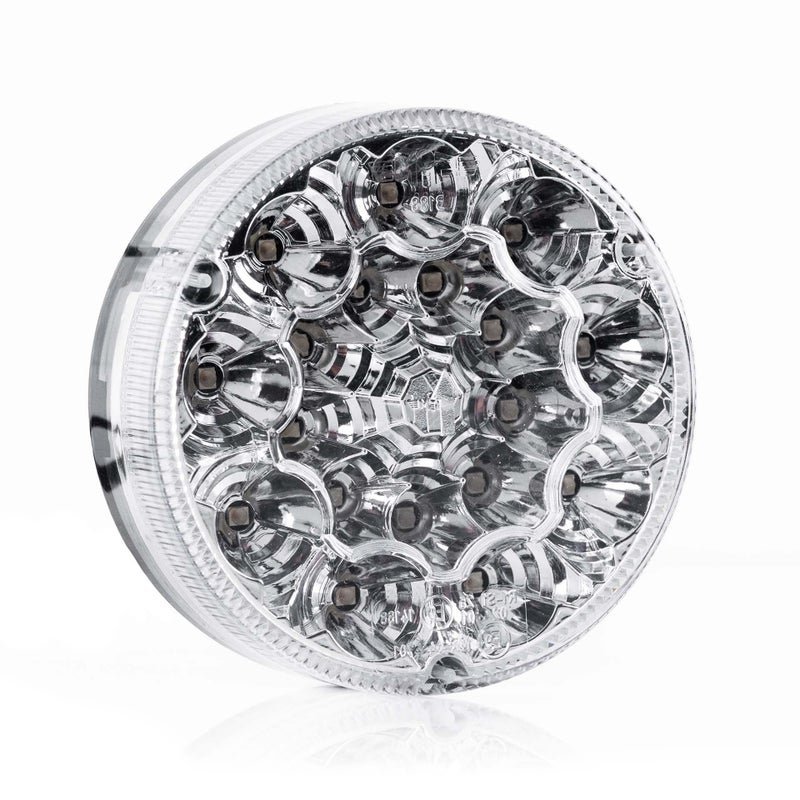 Feu arrière LED rond, cabuchon transparent 24V 50cm cable
