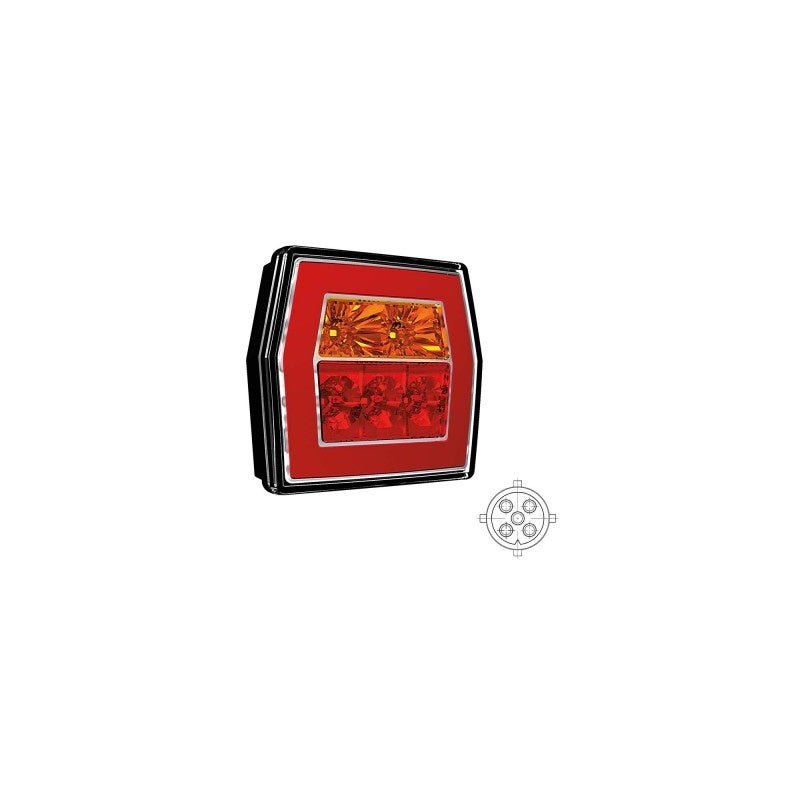 Feu arrière LED compact sans éclairage de la plaque d'immatriculation | 12-36v | 5-PIN