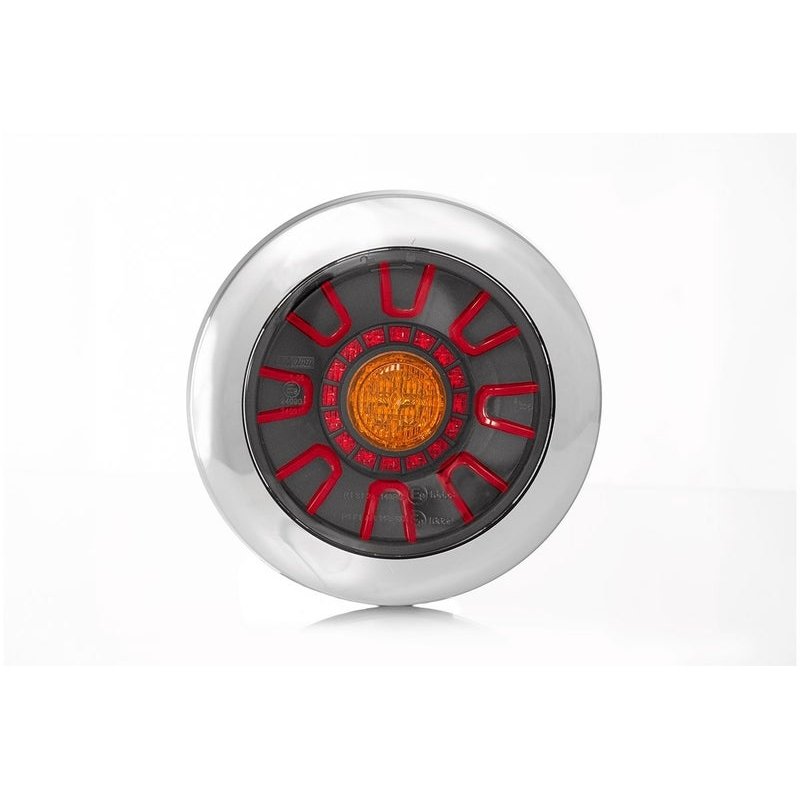 LED dark-look rear lights chrome 12-24V , 5-PINs flush mounting