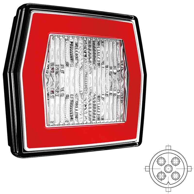 LED reversing light with reversing lights | 12-24V | 5-PIN connection