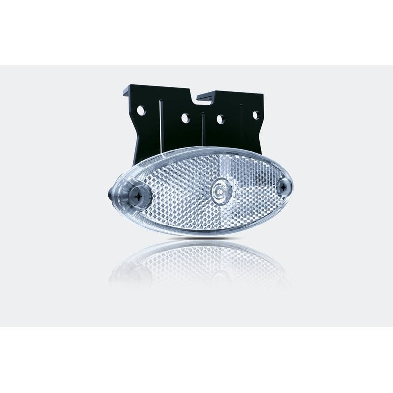 Feu de position LED ovale blanc avec support | 24V | 50cm. cable