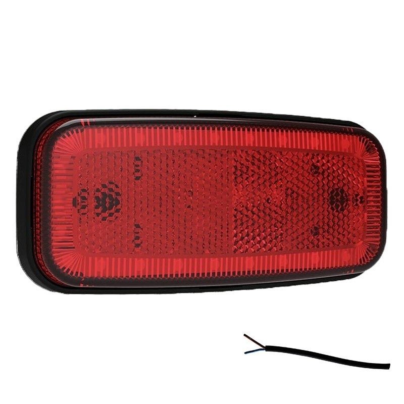 LED markeringslicht rood | 12-24V | 50cm. kabel