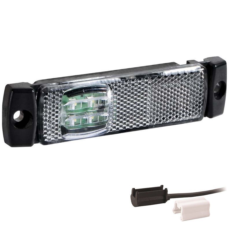 LED markeringslicht wit | 12-24V | 1,5mm. connector