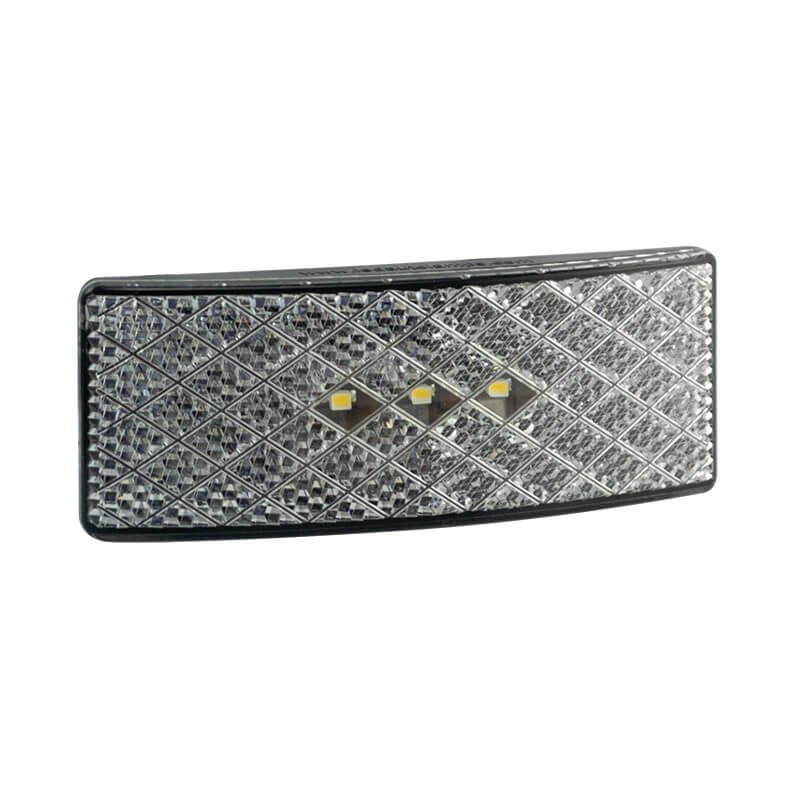 LED markeringslicht wit | 12-24V | 35cm. kabel (smoke)
