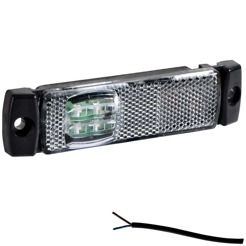 Feu de position LED blanc | 12-24V | 50cm. cable