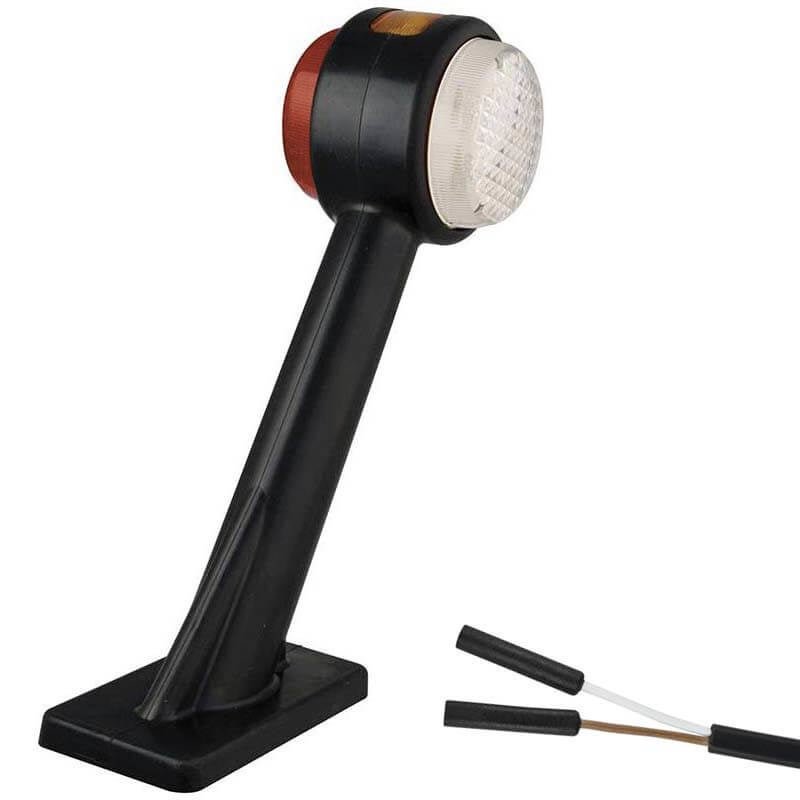 Rechts | LED Begrenzungsleuchte mit abgewinkeltem Griff | 12-24V | 2-PIN Stecker