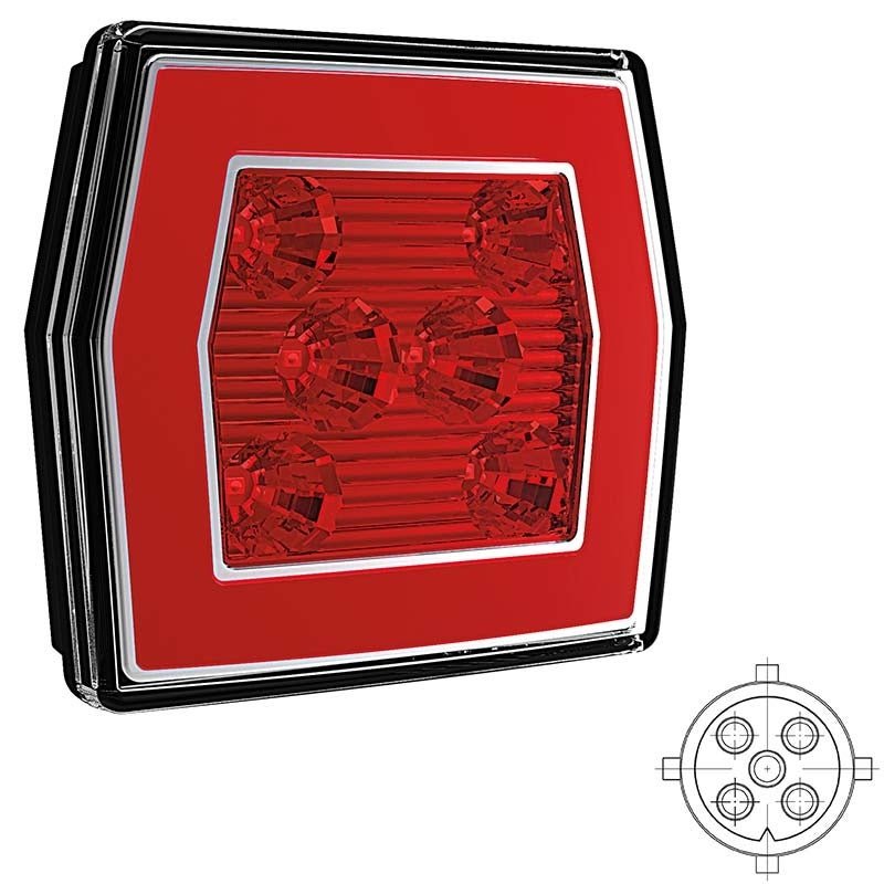 LED mistlicht met achterlicht | 12-36V | 5-PIN