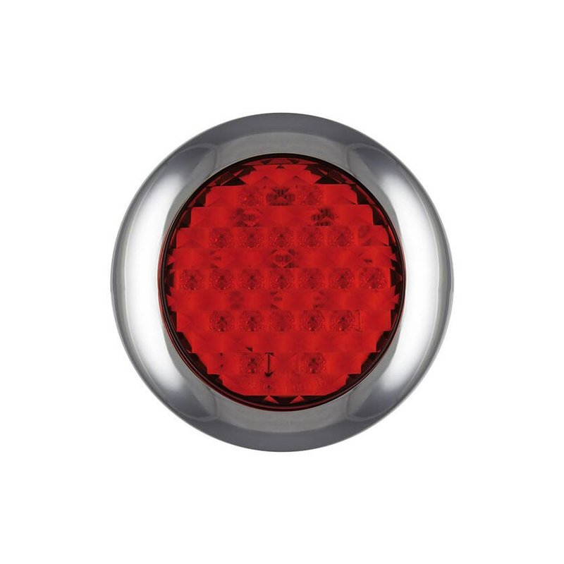 LED feu de brouillard avec garniture chromée | 12-24V | 0,15m. cable