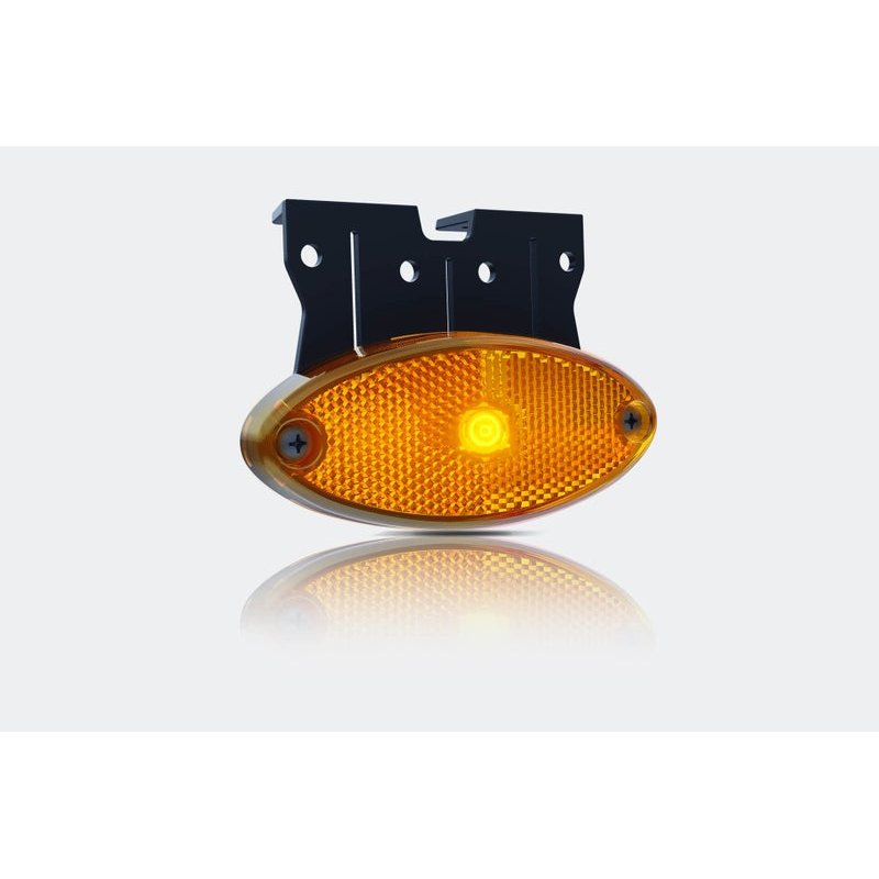 Feu de position LED ovale orange avec support | 12-24V | 0.75mm.2 connecteur