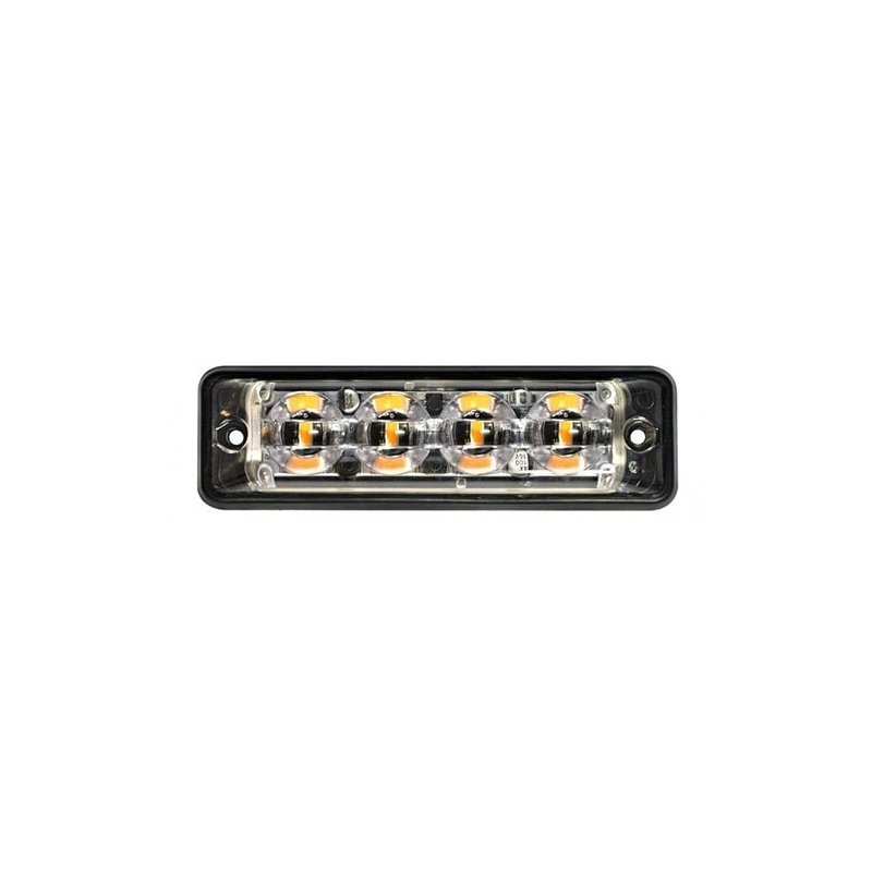 Feu flash LED slimline ultra plat 4 LED | blanc | 10-30V