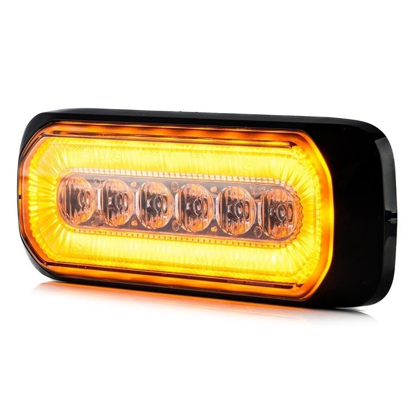 LED R65 warning light + halo ring, amber/amber 12-24V