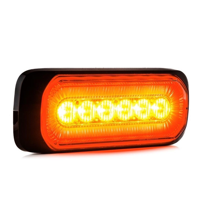 LED R65 Blitzer + Halo-Ring, amber/rot 12-24V