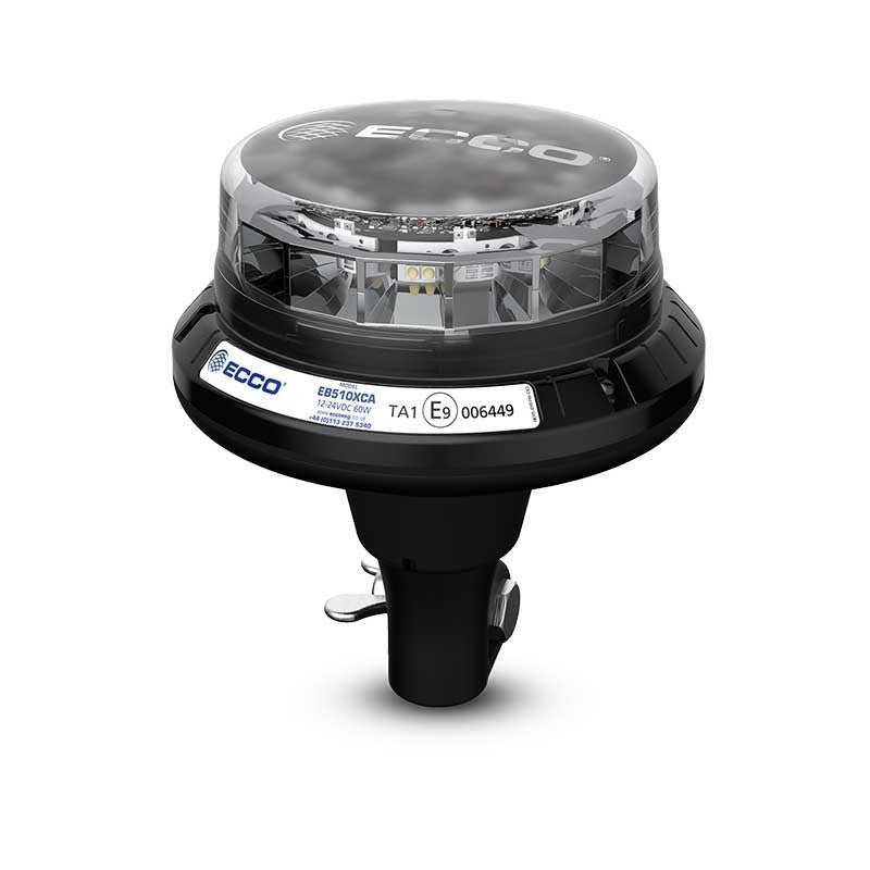 LED R65 gyrophare LED 12-24V Ambre/transp./CISPR/IP69K / Plug-on
