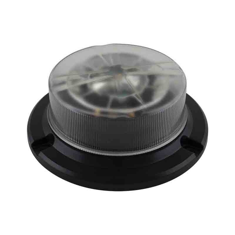 gyrophare LED base basse orange transparent | trois boulons | 24V | R65