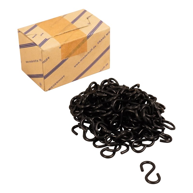 crochet en forme de S 45mm noir