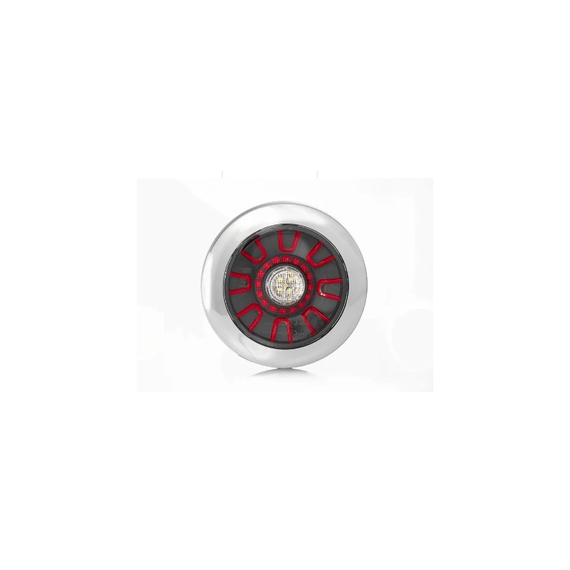 Feu antibrouillard arrière LED darklook, chrome feu arrière universel 12/24V