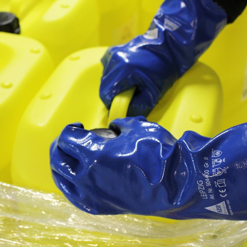 chemicaliënbestendige handschoenen katoen met robuuste nitril coating maat 8