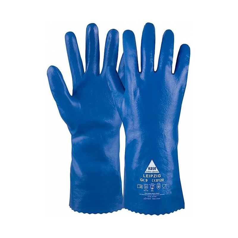 chemicaliënbestendige handschoenen katoen met robuuste nitril coating maat 9