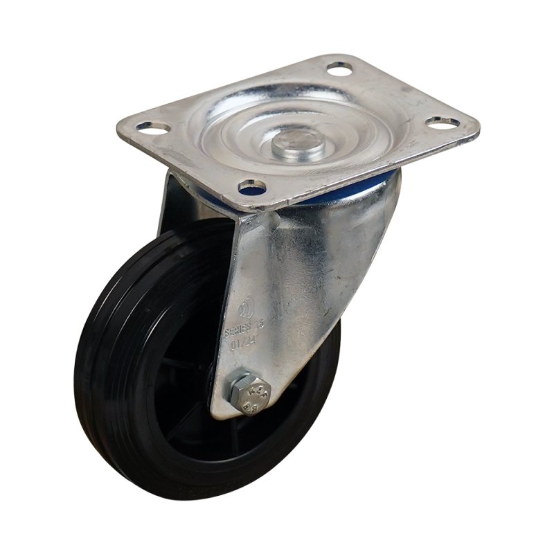 swivel castor 100mm series 06 ᠆ plate mounting roller bearing