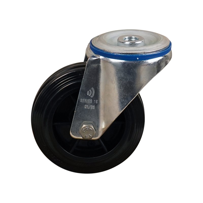 swivel castor 100mm series 06 ᠆ 15 bolt hole roller bearing