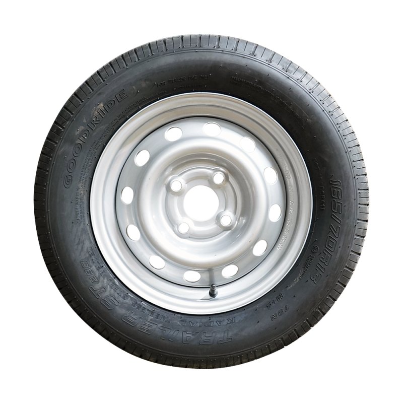 luchtband + wiel 165/70 R13 ST290 M+S 4Jx13H2 79 N ET30 57/100/4 staal zilvergrijs