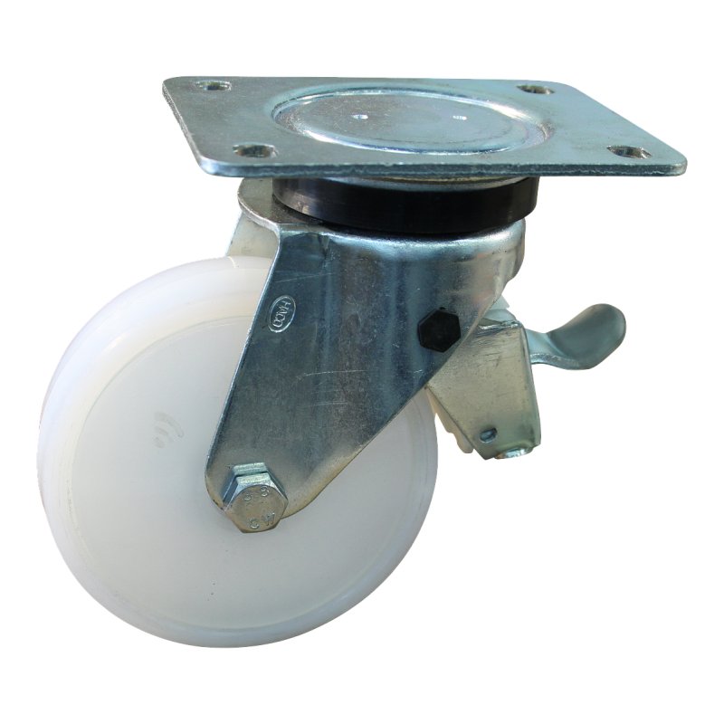 roulette pivotante avec frein 125mm serie 34 ᠆ 14 montage de la plaque roulement à rouleaux
