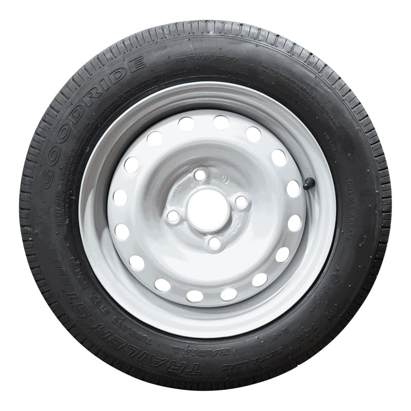 pneu + roue 145/80 R13 4½Jx13H2 ET30 57/100/4 métal ST290 M+S gris argent