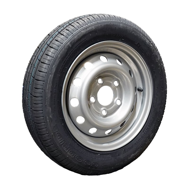 pneu + roue 165 R13C 5½Jx13H2 ET30 67/112/5 métal ST290 M+S gris argent