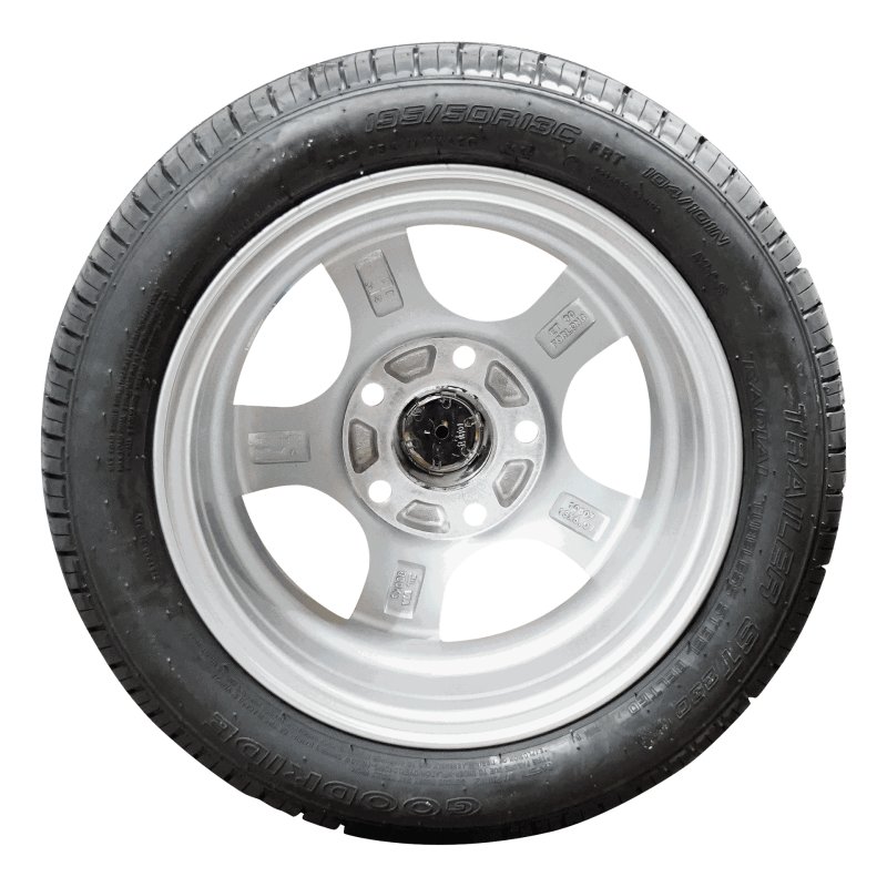 air tire + wheel 195/50 R13C 6Jx13H2 ET30 67/112/5 alloy ST290 M+S silver grey