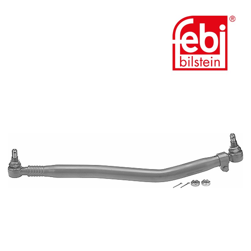 Drag Link with castle nuts and cotter pins, from steering gear to 1st front axle