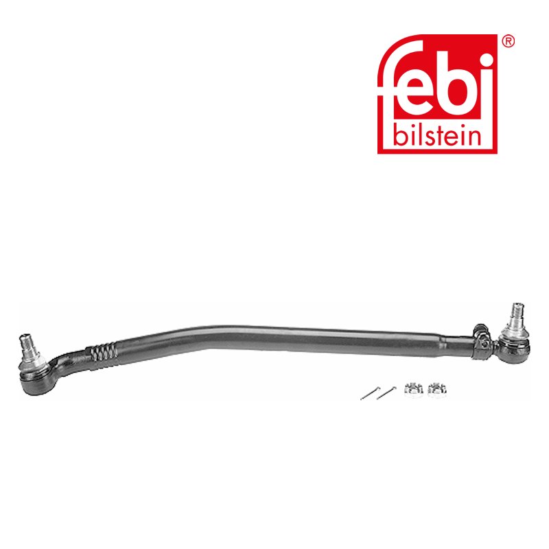 Drag Link with castle nuts and cotter pins, from steering gear to 1st front axle