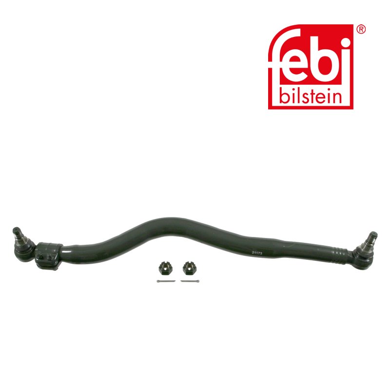 Drag Link with castle nuts and cotter pins, from steering gear to 1st front axle