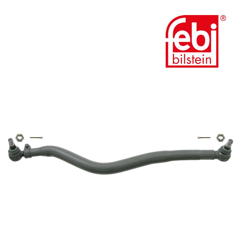 Drag Link with castle nuts and cotter pins, from steering gear to 1st front axle