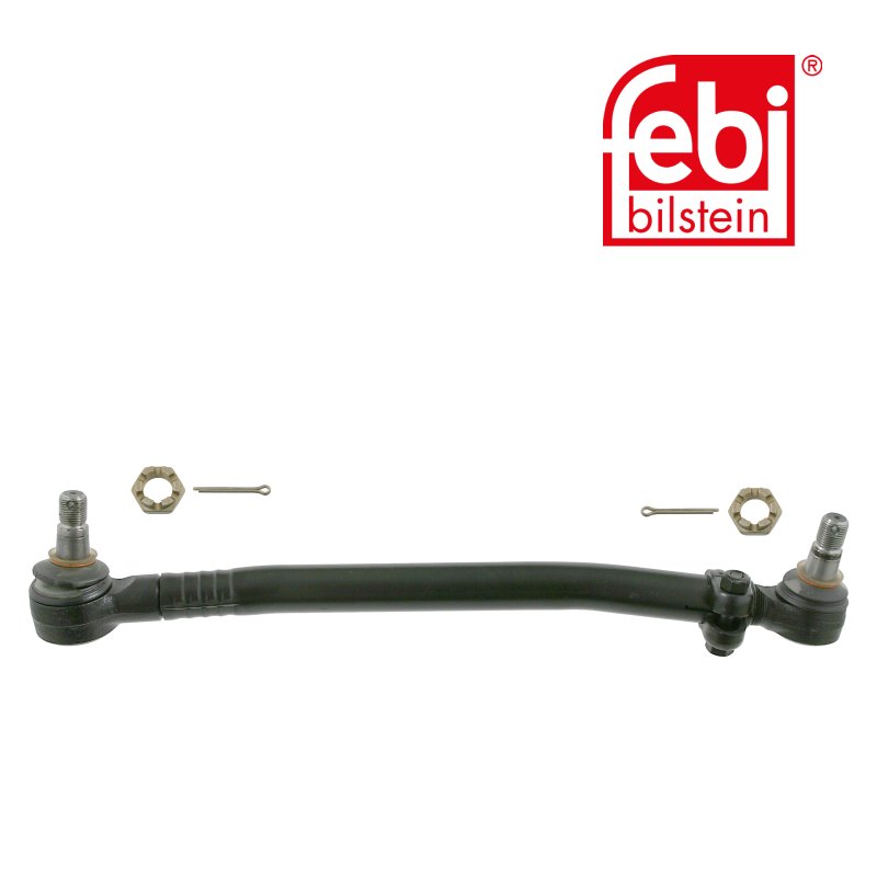 Drag Link with castle nuts and cotter pins, from steering gear to 1st front axle