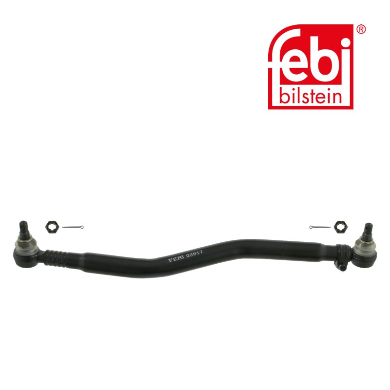 Drag Link with castle nuts and cotter pins, from steering gear to 1st front axle