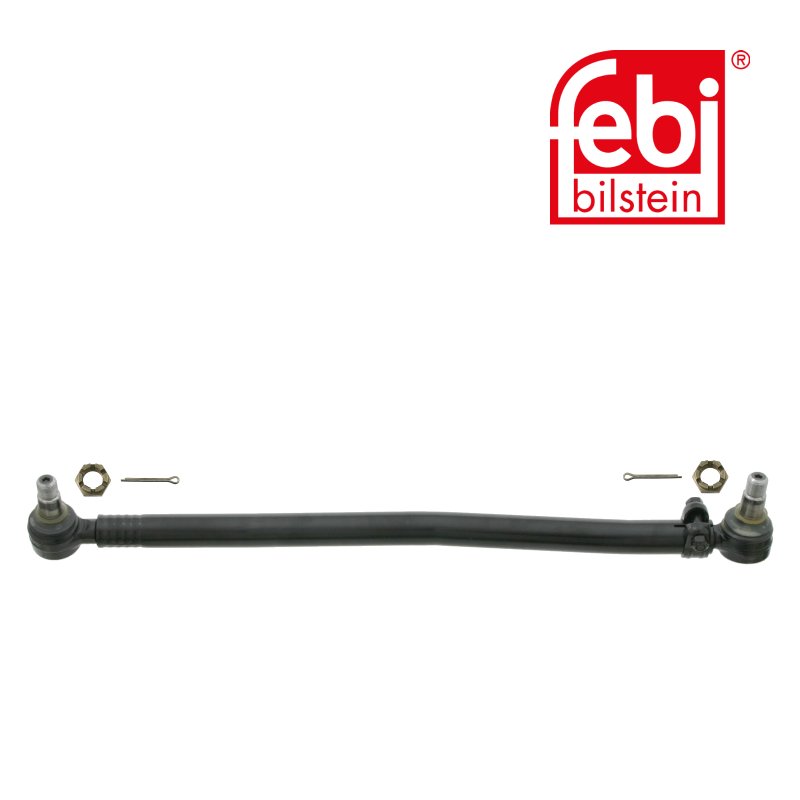 Drag Link with castle nuts and cotter pins, from steering gear to 1st front axle