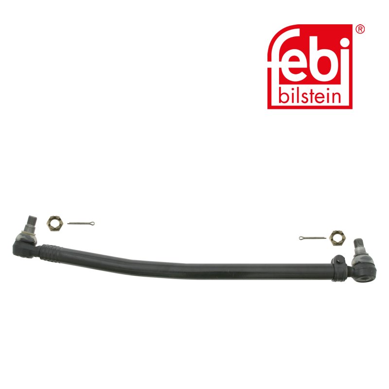 Drag Link with castle nuts and cotter pins, from steering gear to 1st front axle