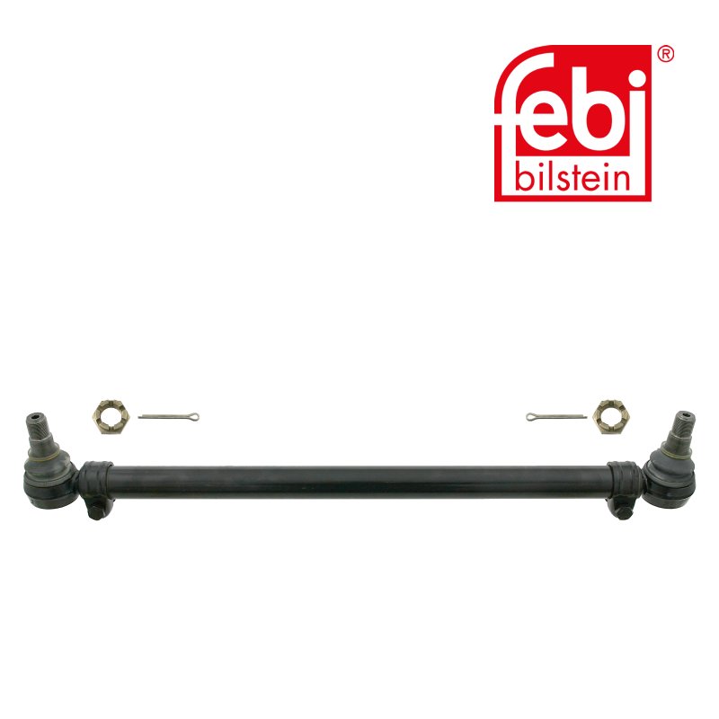 Drag Link with castle nuts and cotter pins, from steering gear to 1st front axle
