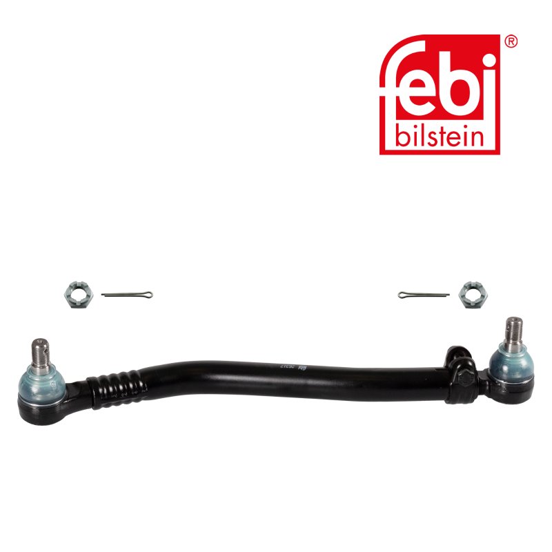 Drag Link with castle nuts and cotter pins, from steering gear to 1st front axle
