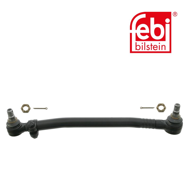 Drag Link with castle nuts and cotter pins, from steering gear to 1st front axle