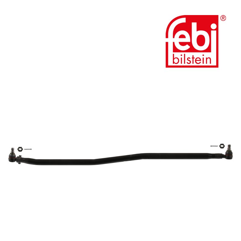 Drag Link with castle nuts and cotter pins, from steering gear to 1st idler arm