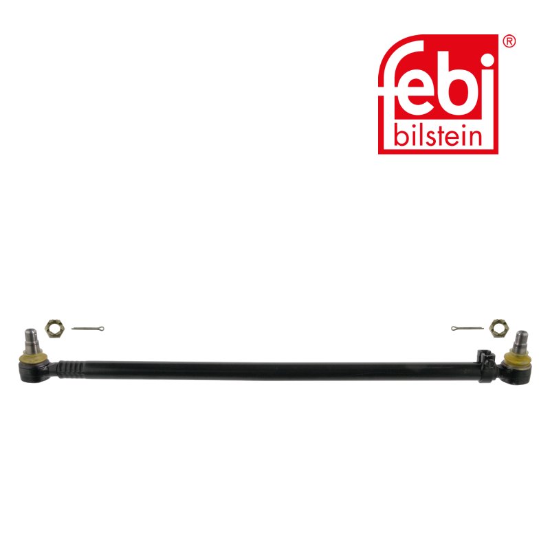 Drag Link with castle nuts and cotter pins, from steering gear to 1st front axle