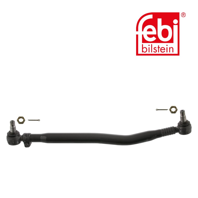 Drag Link with castle nuts and cotter pins, from steering gear to 1st front axle
