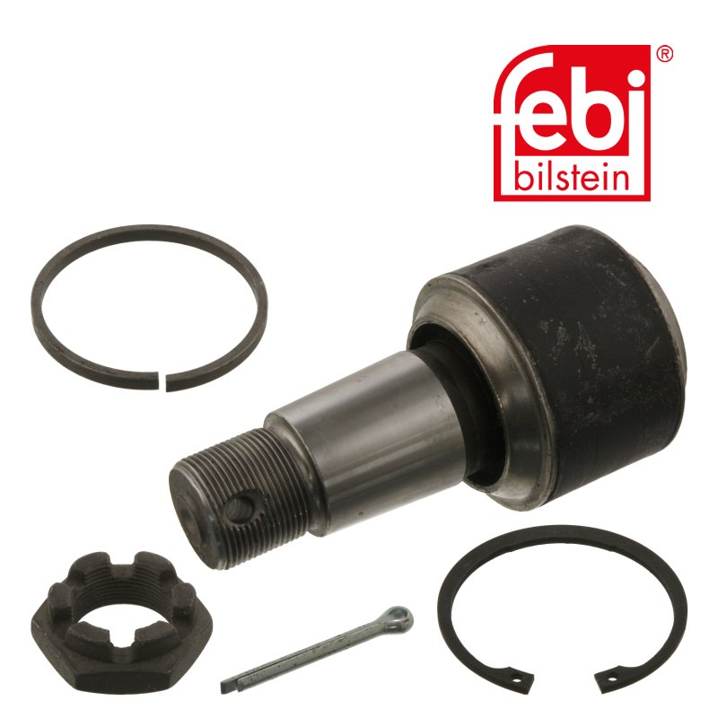 Axle Strut Mounting with castle nut, cotter pin, circlip and spacer ring
