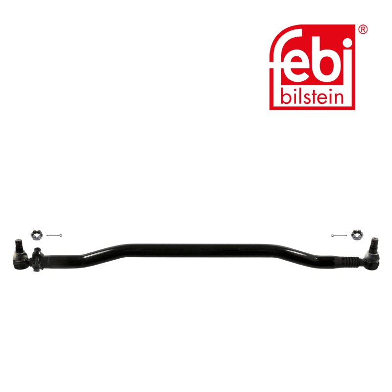 Drag Link with castle nuts and cotter pins, from steering gear to 1st idler arm