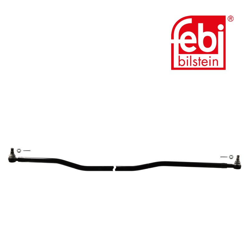 Drag Link with castle nuts and cotter pins, from steering gear to 1st idler arm