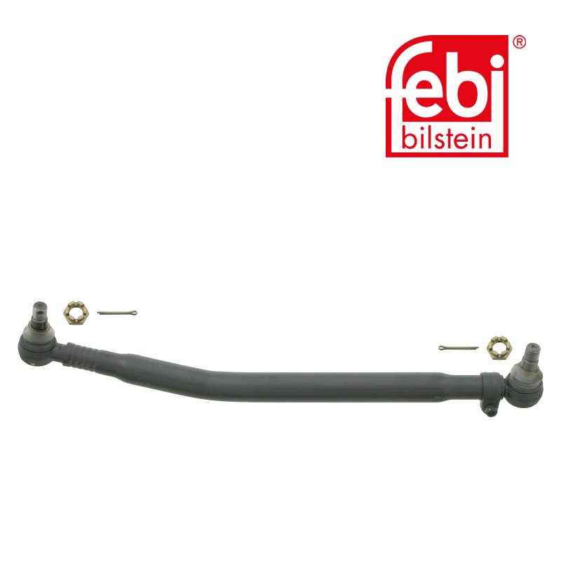 Drag Link with castle nuts and cotter pins, from steering gear to 1st front axle