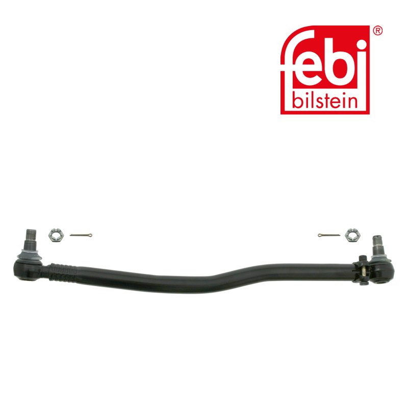 Drag Link with castle nuts and cotter pins, from steering gear to 1st front axle