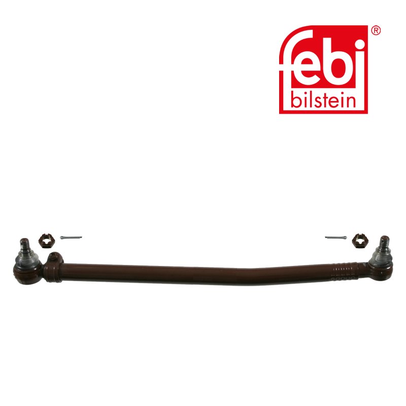 Drag Link with castle nuts and cotter pins, from steering gear to 1st front axle